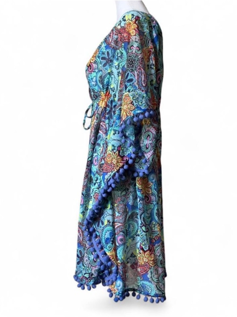 Bleu by Rod Beattie Paisley Cover-Up Dress – Boho Beach Tunic size Small - Picture 3 of 10